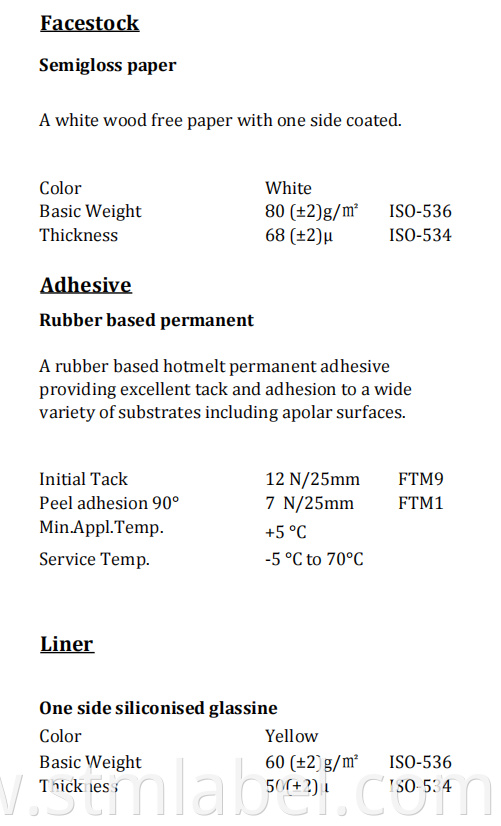 Hf18b1027 Hotmelt Glue Semi Gloss Paper